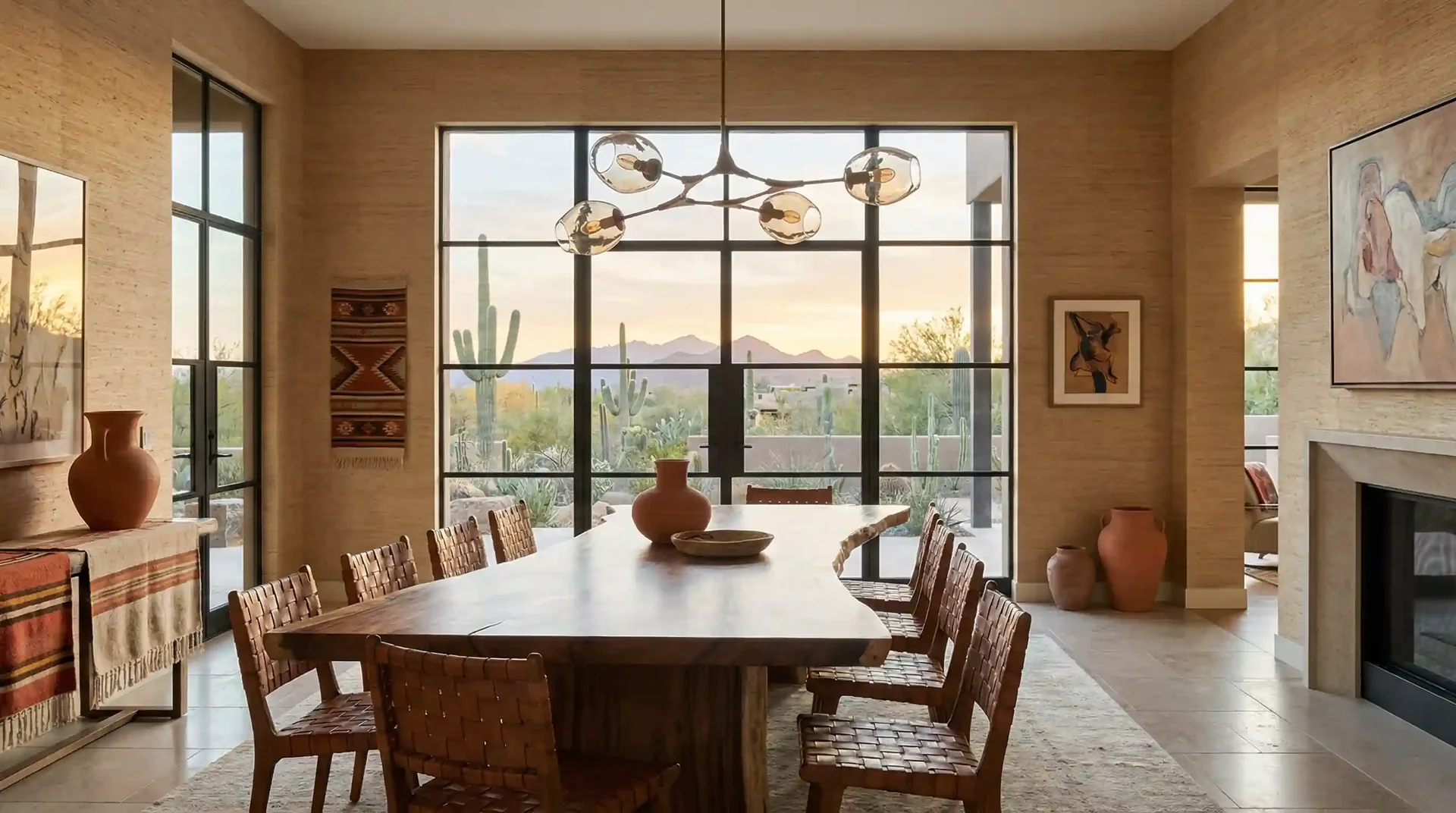 Modern wallpaper feature wall